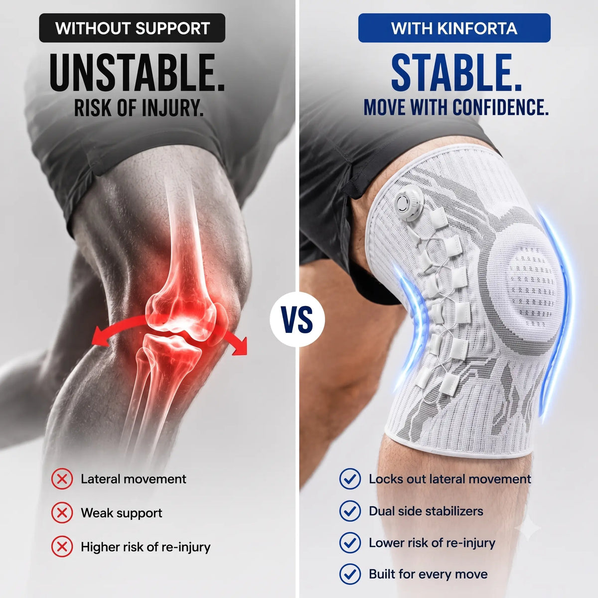 KINFORTA Pro SmartDial™ Adjustable Knee Support